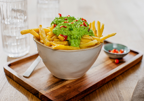 Guacamole z groszku z frytkami Air Fryer