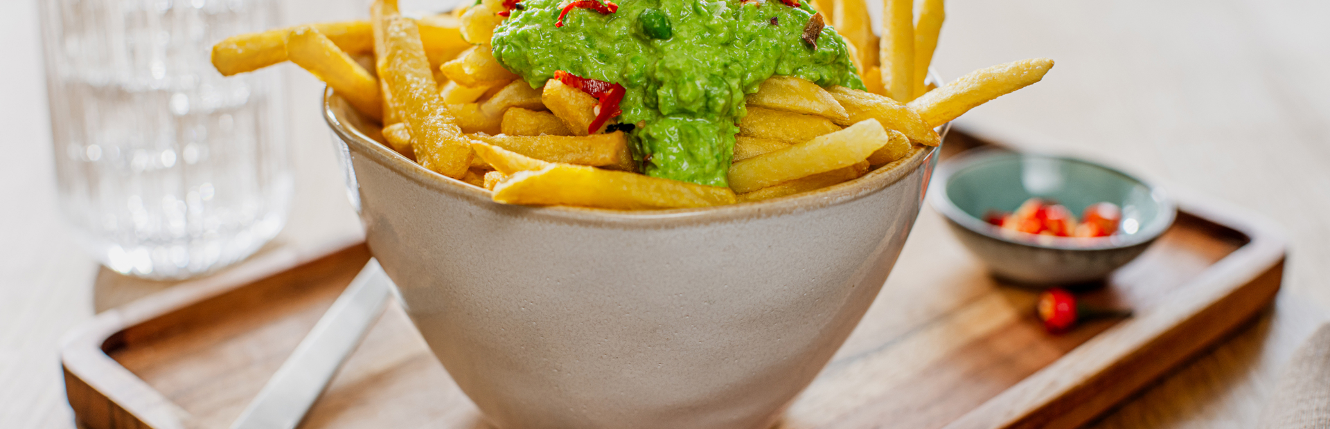 Guacamole z groszku z frytkami Air Fryer